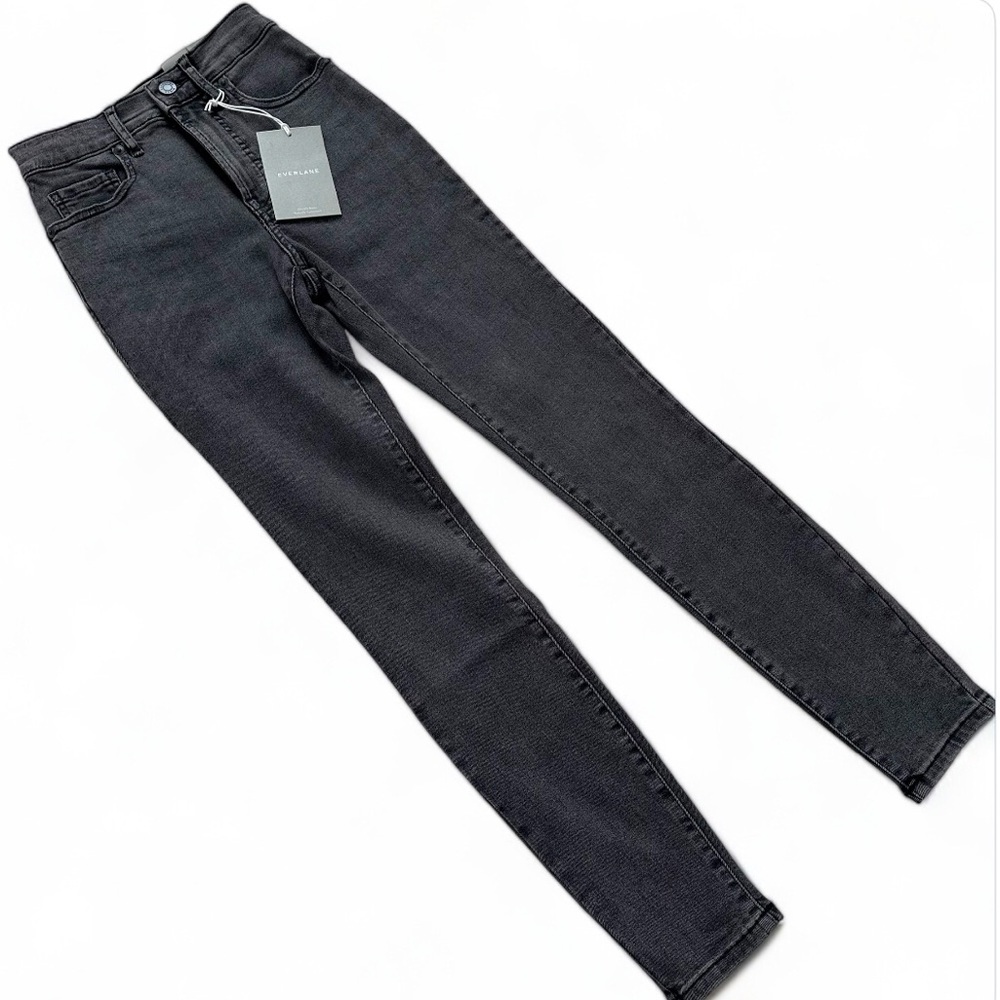 Everlane Women's Grey Wash High Rise Skinny‎ Jeans NWT 23 Regular Moto Grunge